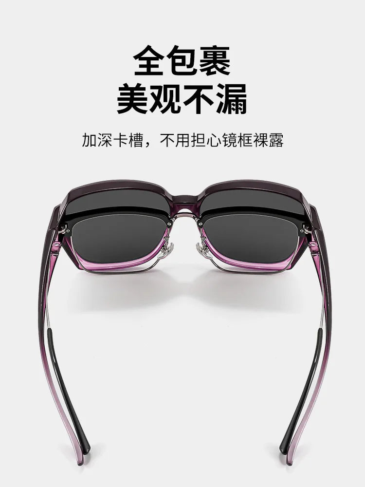 Lunettes de soleil polarisées rondes à la mode, couverture sur myopie, lunettes de Prescription portables pour hommes et femmes, Vintage, pour la pêche et la conduite