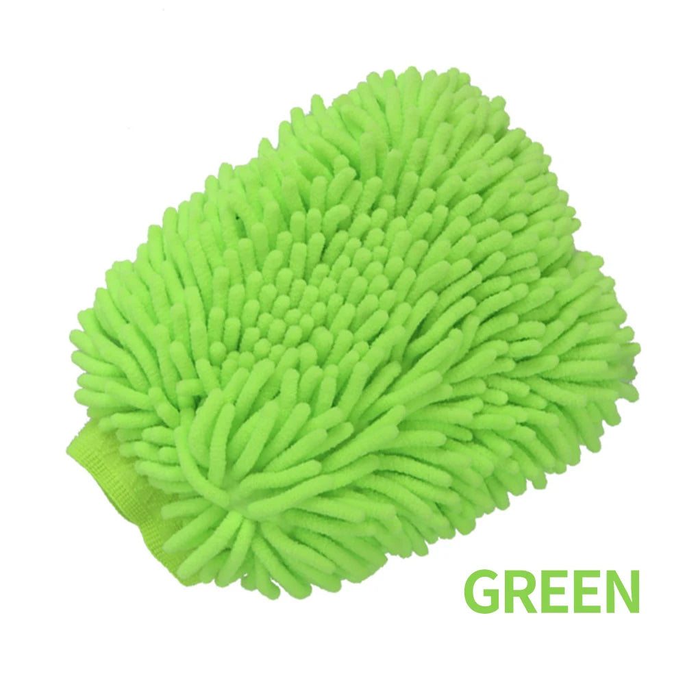 Guantes para lavado de coche, guante de chenilla, paños de felpa gruesa de doble cara, suministros para coche, herramientas de limpieza, accesorios de automóvil, detalles de coche