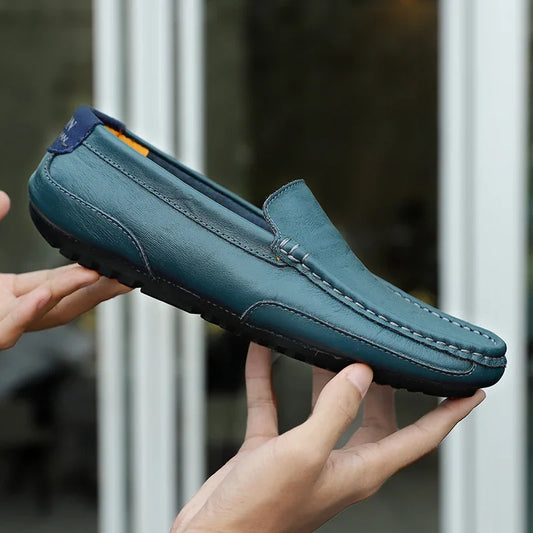 Mocassins Respirants en Cuir Véritable Homme — Confort Été