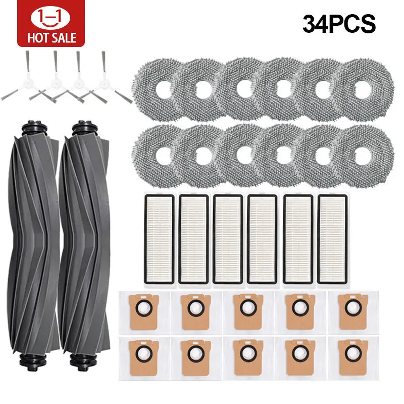 Bolsa para polvo para robot aspirador Xiaomi X20 + / X20 Plus, accesorios de trapeador y rejilla, cepillo lateral principal, filtro Hepa, piezas de repuesto