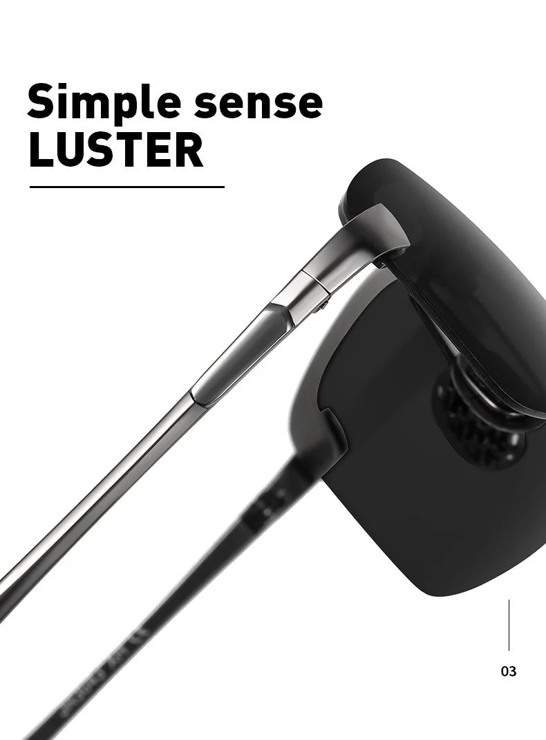 Lunettes de soleil polarisées classiques en métal pour hommes, mode, conduite, pêche, demi-monture, rétro, marque de luxe, lunettes de créateur, UV400
