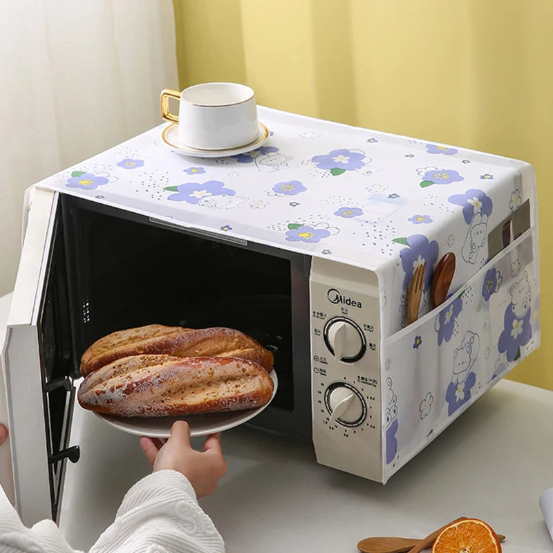 Dustproof Waterproof Microwave Oven Cover, Side Storage, Home Printing Surface, Oil-resistant Appliances, High Quality Environmental Protection