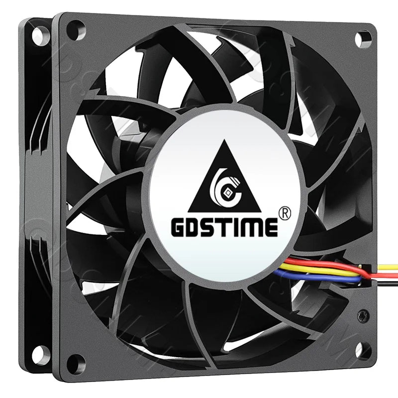 Ventilateur de refroidissement Gdstime 8025 2 broches 48V DC 5V 12V 24V 80mm, ventilateur axial USB à double roulement à billes 80x80x25mm, ventilateur de refroidissement pour boîtier PC 8CM