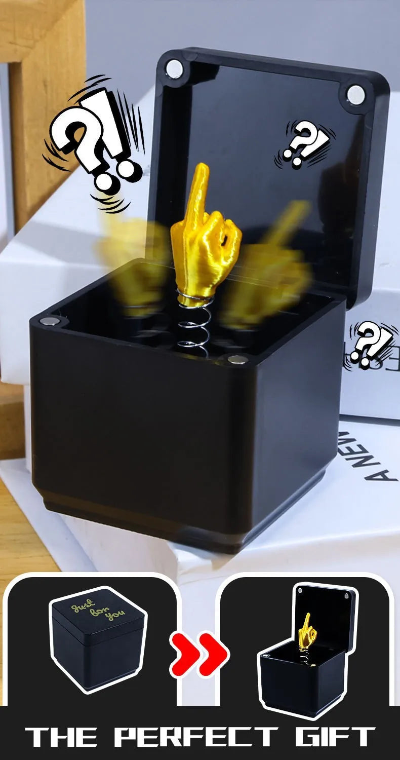 Interesante regalo de broma de Navidad, dedo corazón en la caja, divertidos regalos creativos, decoración de oficina, hogar