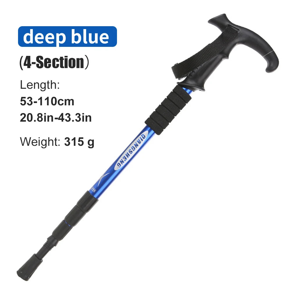 Bâton de Trekking pliable Portable en plein air, 5 sections, bâton de randonnée, Club télescopique pour personnes âgées nordiques, bâtons de marche de Camping