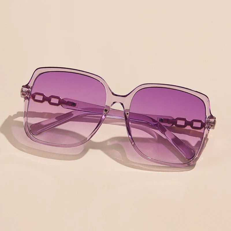 Mode carré à la mode cyclisme lunettes de soleil femmes grand cadre coloré lunettes de soleil femme dégradé extérieur nuances dames lunettes