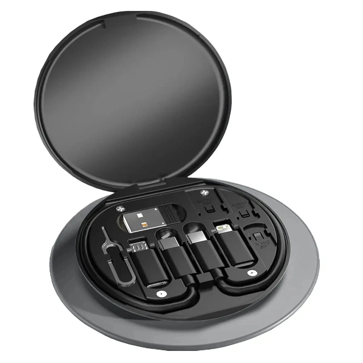 PD 60W multifuncional USB Tipo C cable de datos de carga rápida para IPhone Xiaomi cargador caja de almacenamiento adaptador tarjeta pin caja de viaje