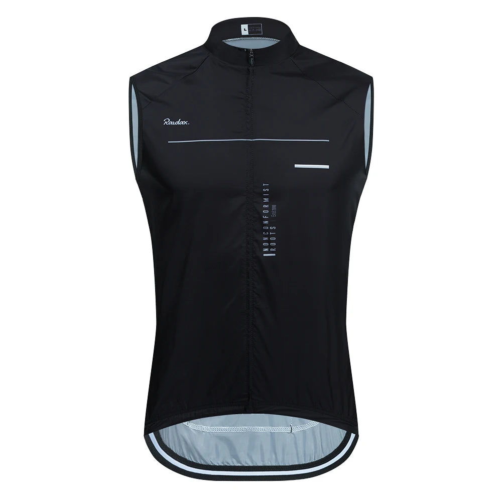 Raudax – Chaleco de ciclismo sin mangas para hombre, de malla, camiseta interior, cortavientos, ropa de ciclismo, chaleco de moto