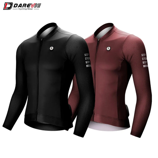 DAREVIE Men's Cycling Jersey 2024 Summer Breathable Long Sleeve Men's Cycling Clothing MTB Road Anti-UV Men's Cycling Shirt