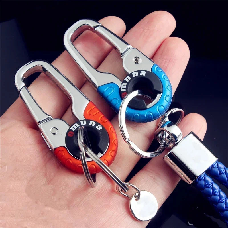 Crochet porte-clés pour hommes, boucle en acier inoxydable, mousqueton d'extérieur, outil d'escalade, Double anneau, porte-clés de pêche, accessoires de voiture, 1/5 pièces
