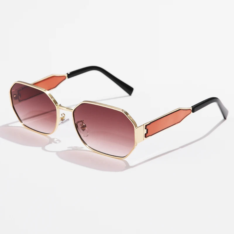 Lunettes de soleil vintage femmes et hommes — rétro, métal, rectangle, populaires, noires