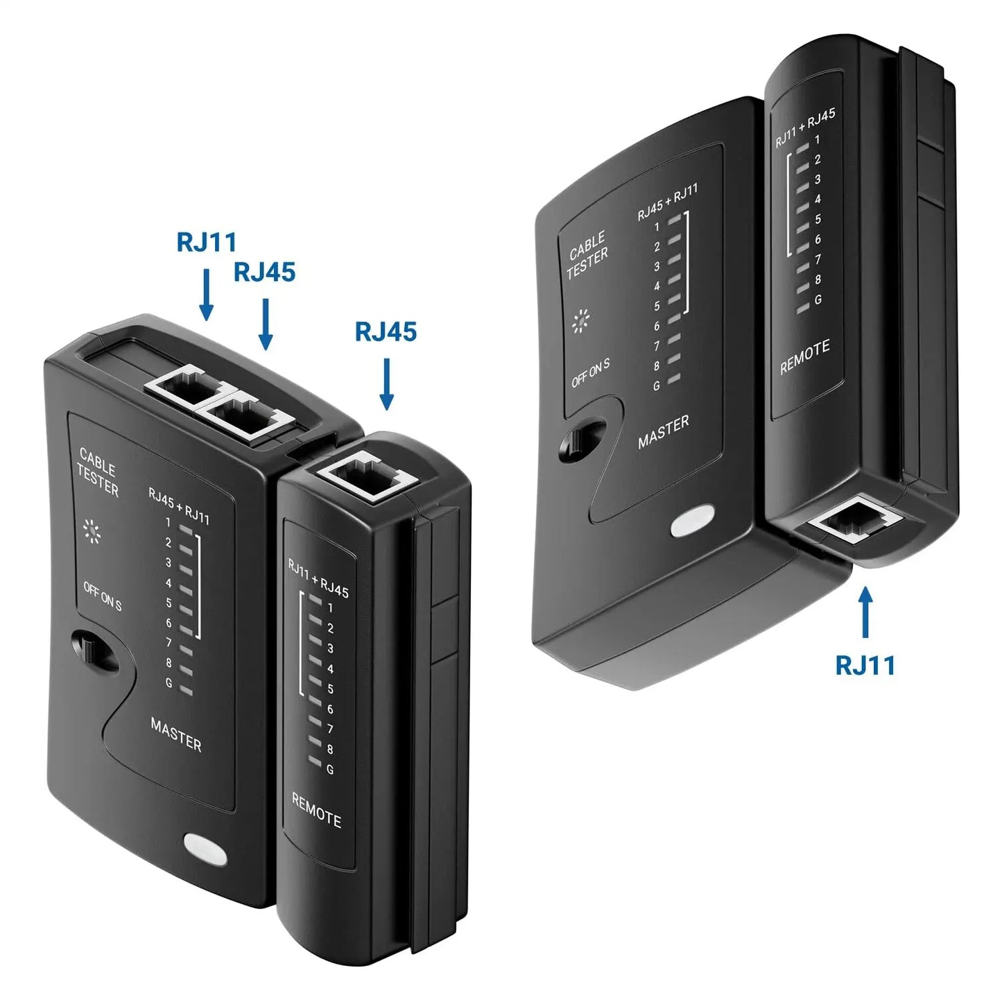 ZoeRax-Comprobador de cable Ethernet, LAN RJ45 Cat5 Catinspectados Cat6 Cat6a Cat7 UTP/cable blindado y RJ11 RJ12