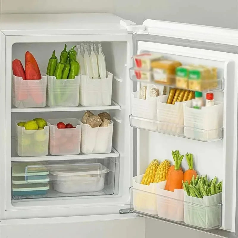 Cajas de almacenamiento para frigorífico, 1/5 piezas, organizador de alimentos frescos, almacenamiento en frío, contenedor de verduras, frutas, especias, recipiente para alimentos, cajas de cocina para el hogar
