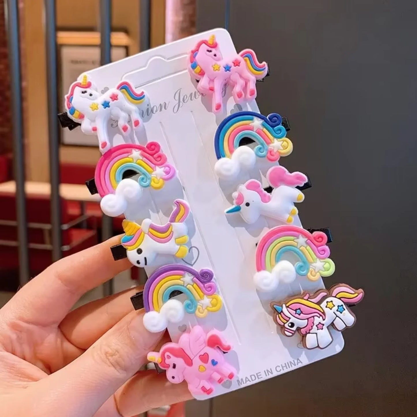 Pinces à cheveux licorne de dessin animé pour filles, jolies épingles à cheveux pour enfants, bandeau crème glacée, Barrettes, accessoires de mode, nouvelle collection 10 pièces/ensemble