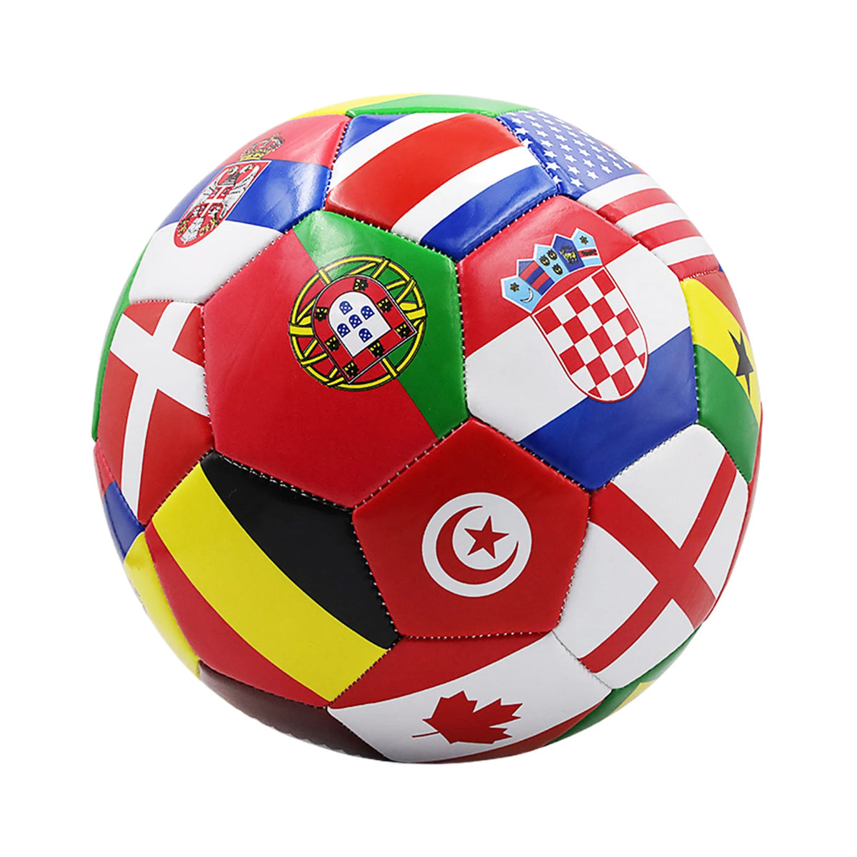 Ballon de Football Motif Drapeau National — PVC, Toutes Surfaces, Entraînement & Compétition
