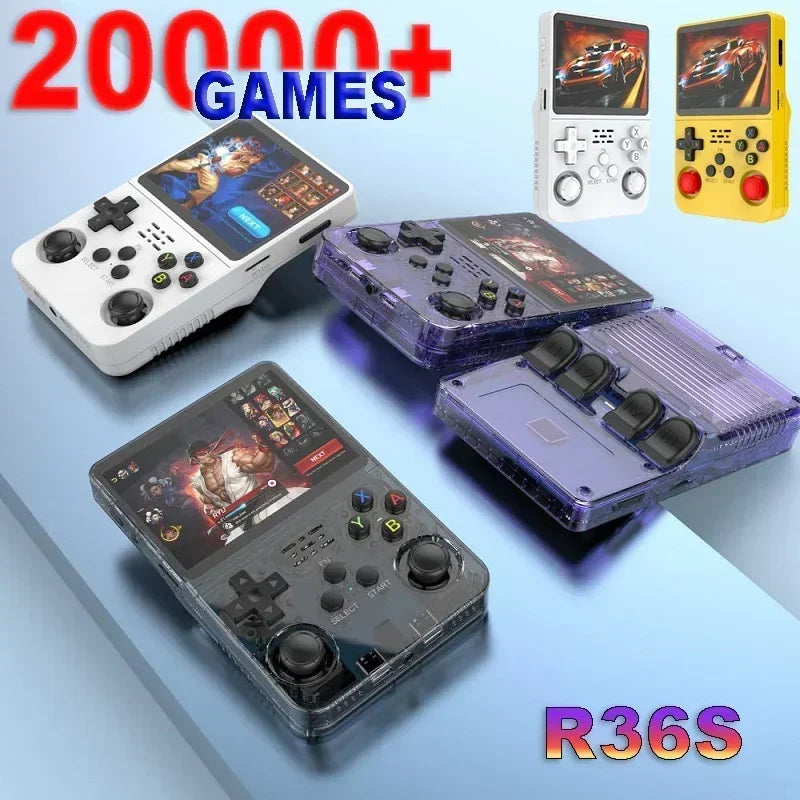 R36S Retro Portable Video Game Console, ARKOS System, 3.5 Inch IPS Screen, Classic Portable Handheld Video Player, 128GB, Boy Gift