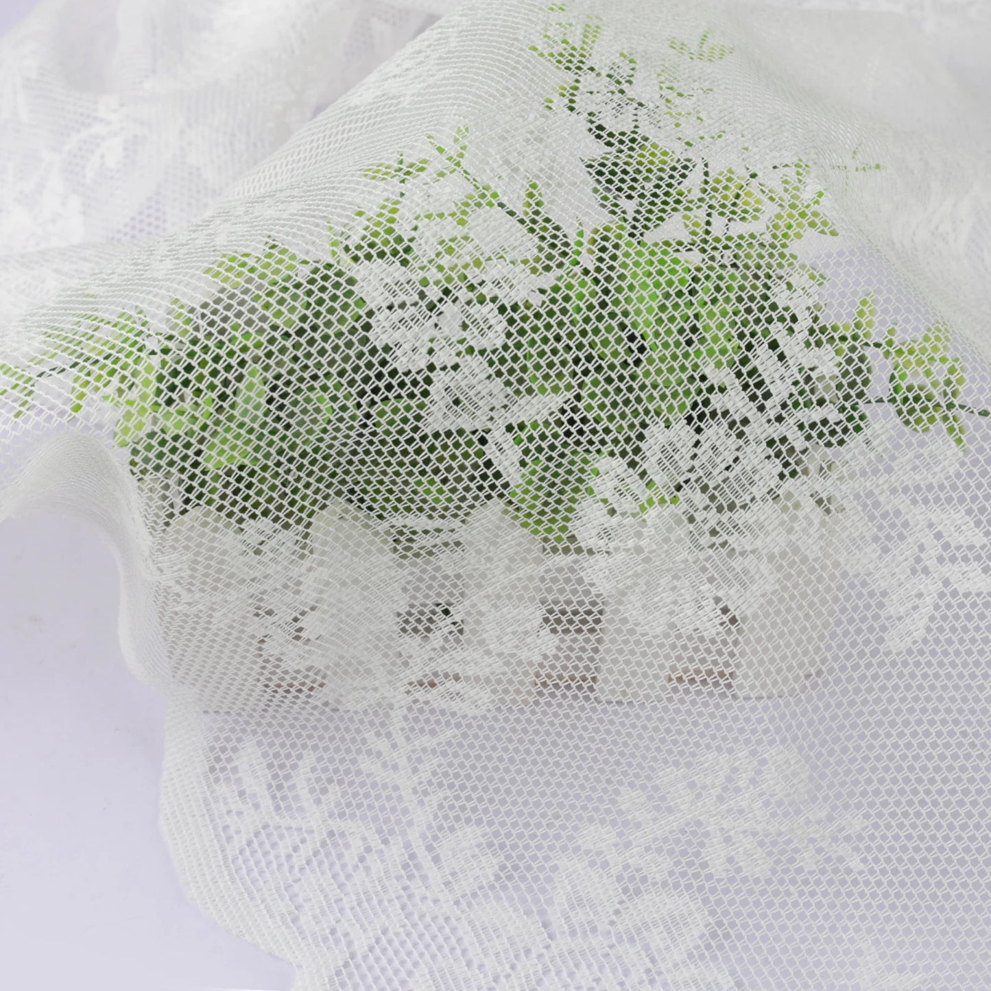 Rideaux transparents en dentelle brodée de fleurs blanches, en Voile de fenêtre de poche pour salon, chambre à coucher, décor de scène de mariage