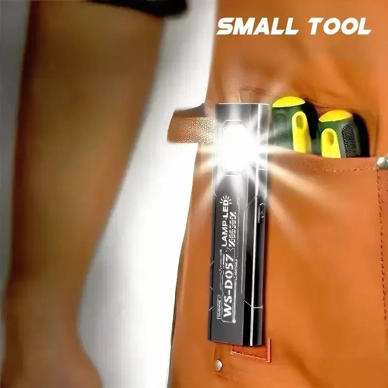 Lampe de travail tactique portable, outil EDC, mini lampe torche LED, outil de camping et de randonnée en plein air, lampe torche molle, rechargeable par USB