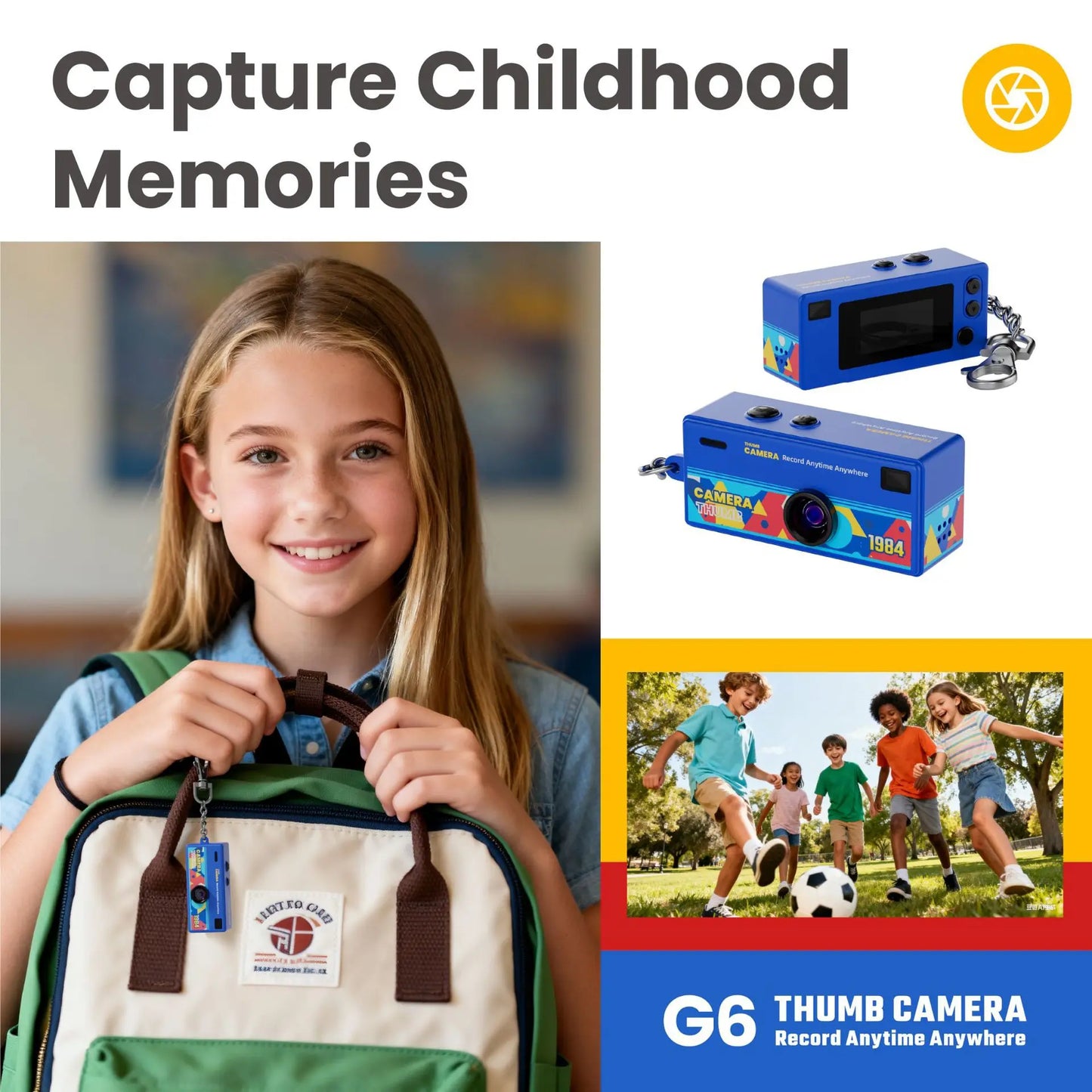 Cámara digital 1080P HD, mini llavero, compatible con tarjeta de memoria de 128 GB, grabadora de video portátil, estilo retro, regalo para niños