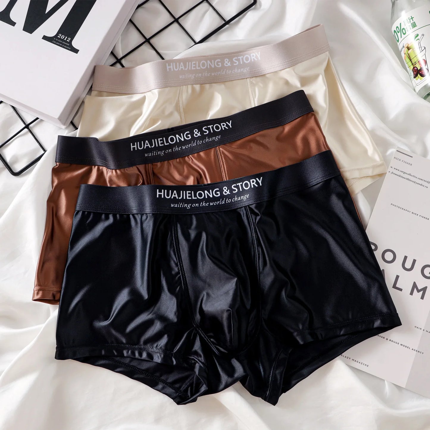 Boxer Satin Soie Homme — Respirant, Mince & Sans Couture