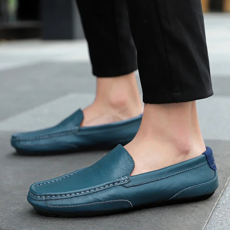 Mocassins Respirants en Cuir Véritable Homme — Confort Été