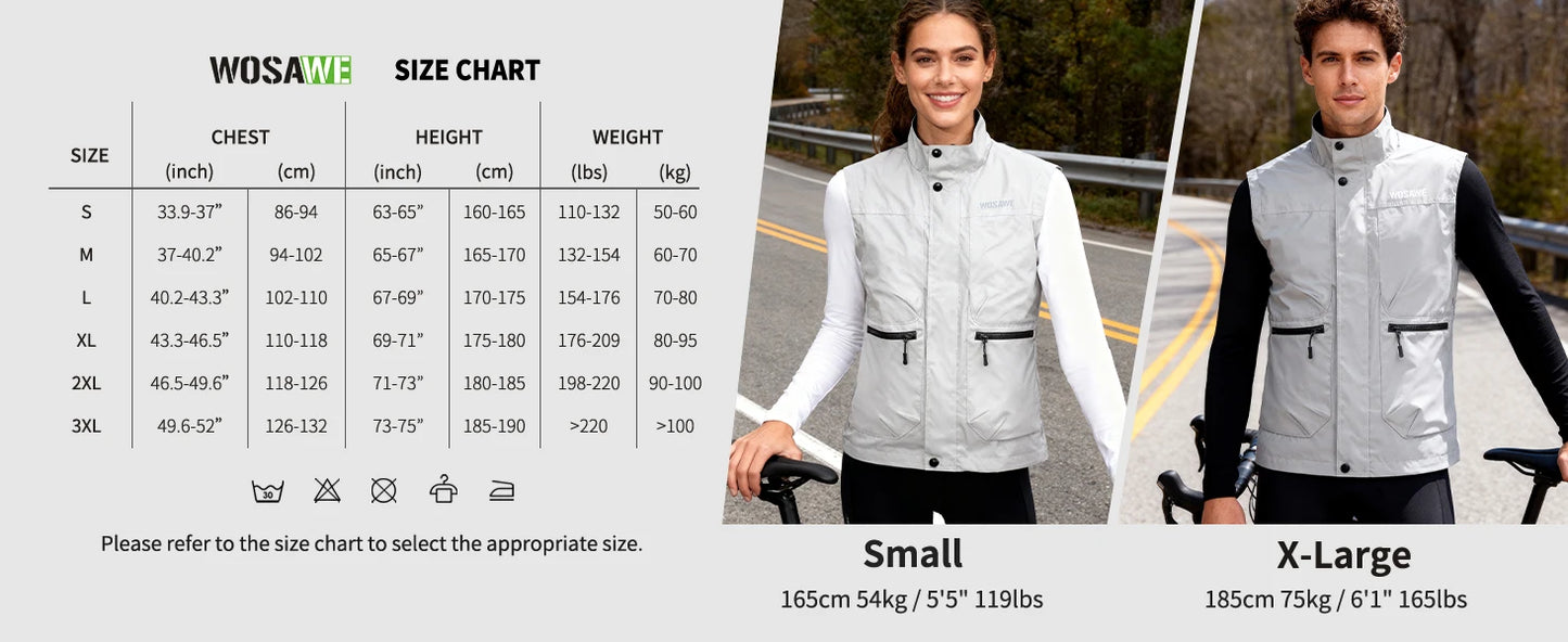 Gilet de cyclisme haute visibilité coupe-vent — VTT, sans manches, automne, route