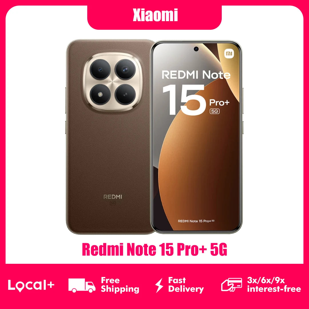 Smartphone Xiaomi Redmi Note 15 Pro Plus 5G 8 Go 256 Go 12 Go 512 Go NFC Batterie 6500 mAh Charge Hyper Rapide 100 W Appareil Photo 200 MP