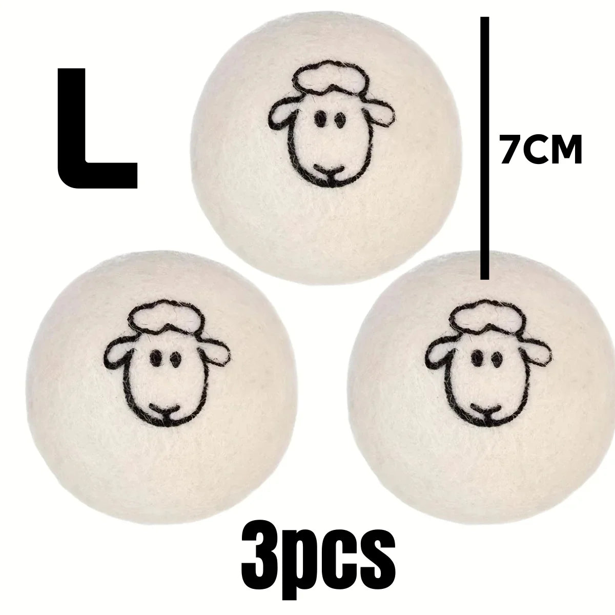 Reusable Wool Dryer Ball Fabric Softener Washing Machine Alternative Wrinkle Reducer Cleaning Supplies Gadget, 1 to 6 Pieces