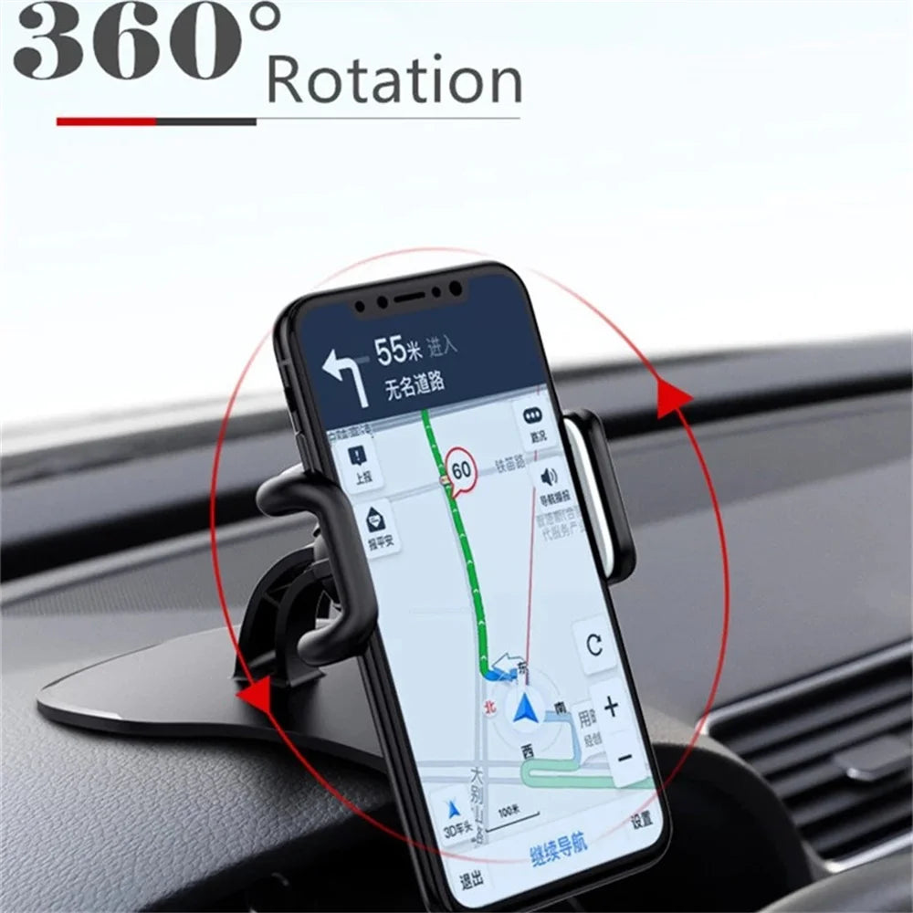 Universal Car Phone Holder, Clip Car Dashboard GPS Mount 360° Rotating In-Car Phone GPS Holder for iPhone Xiaomi