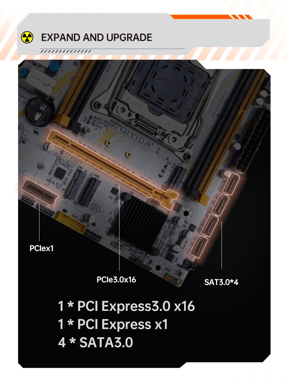 Carte mère QIYIDA X99 mATX LGA2011-3 — Xeon E5 V3/V4, DDR4 128 Go, M.2 NVMe/NGFF, SATA3, USB3.0