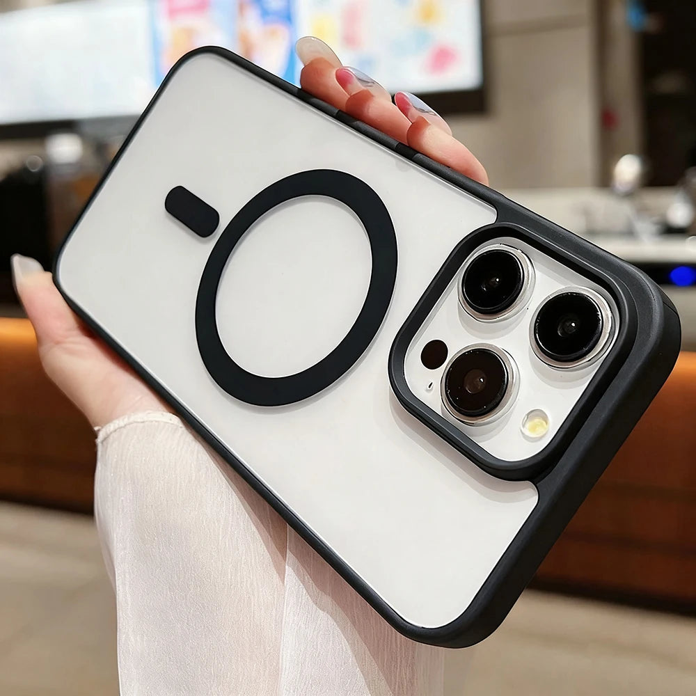 Coque de téléphone antichoc magnétique transparente — compatible smartphones, protection intégrale