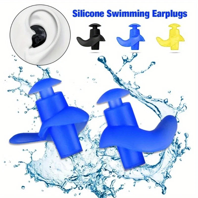 Tapones de natación de silicona impermeables y reutilizables para buceo, surf, ducha, accesorios de baño, 2 piezas