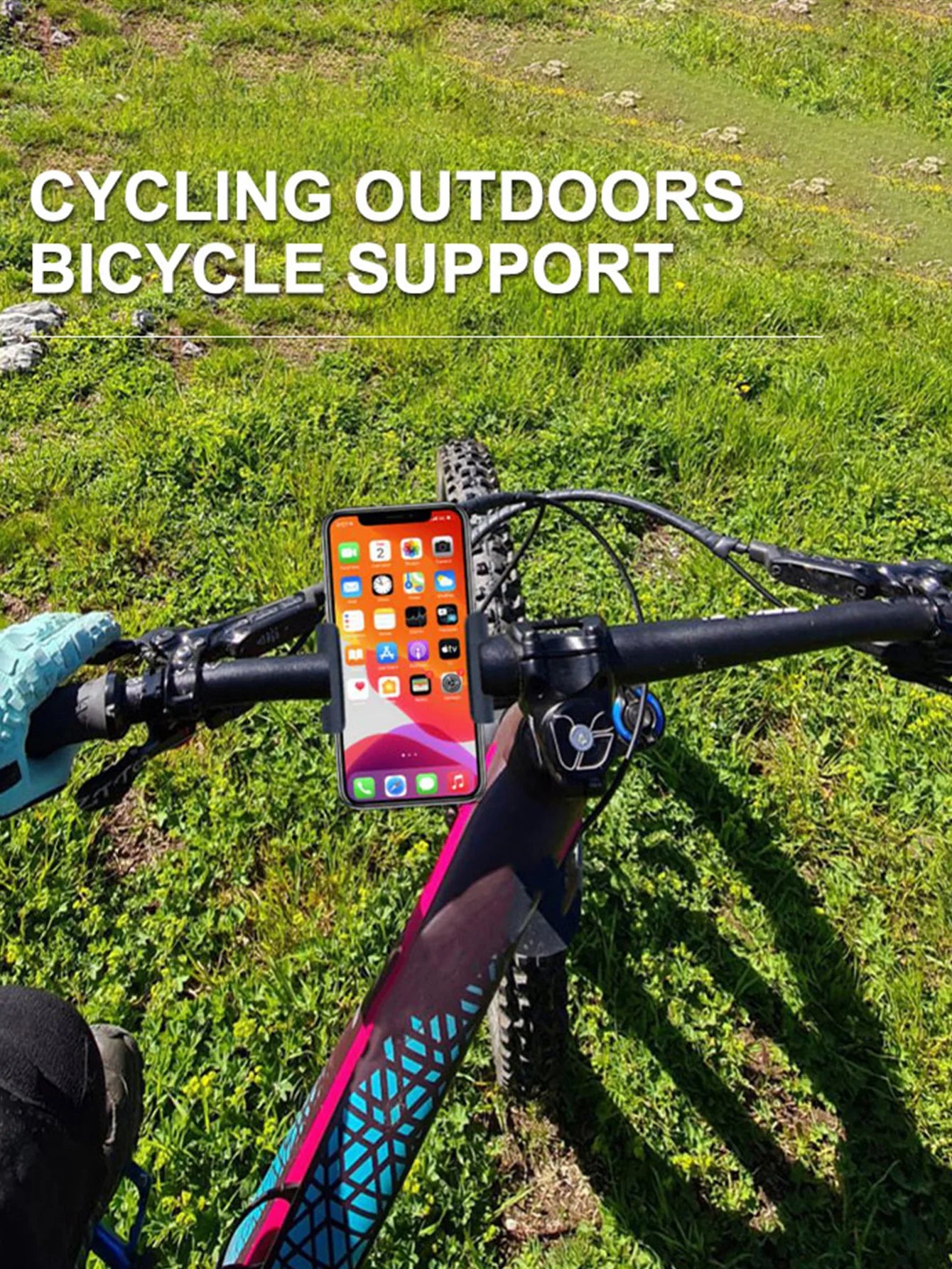 Support de téléphone de vélo en alliage d'aluminium, support antidérapant en métal pour moto, Clip GPS universel pour vélo