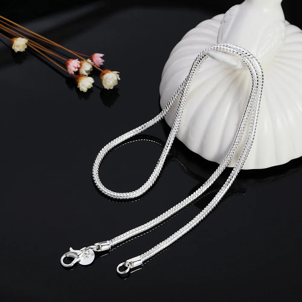 Collier chaîne serpent argent 45-60cm — 1MM, 2MM, 3MM, hommes et femmes, bijoux mode, pendentif