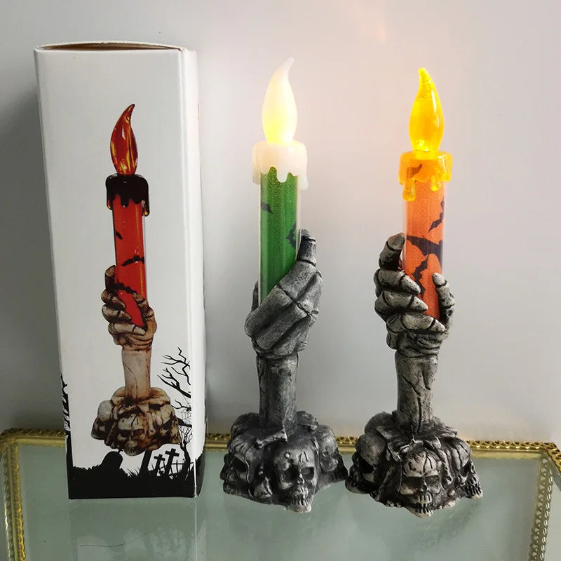 Velas de fiesta de esqueleto fantasma de Halloween, decoraciones para el hogar, fiesta de calabaza, feliz Halloween