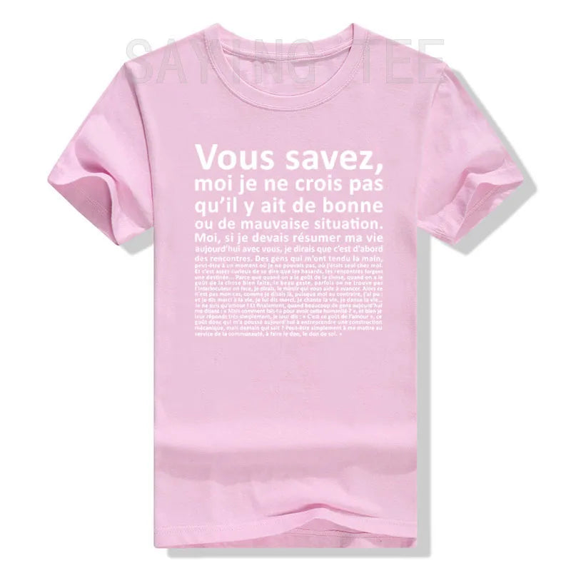T-shirt classique avec lettres imprimées — humoristique, graphique, cadeaux