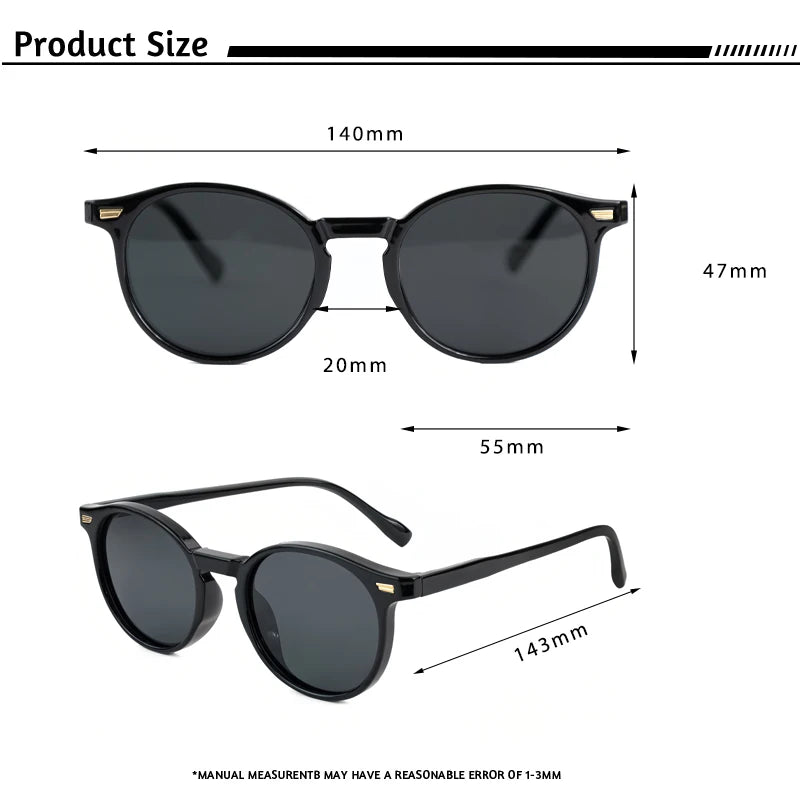 CATERSIDE Polarized Retro Round Sunglasses for Men and Women, TR90 / Acetate, Vintage Style, for Driving and Travel