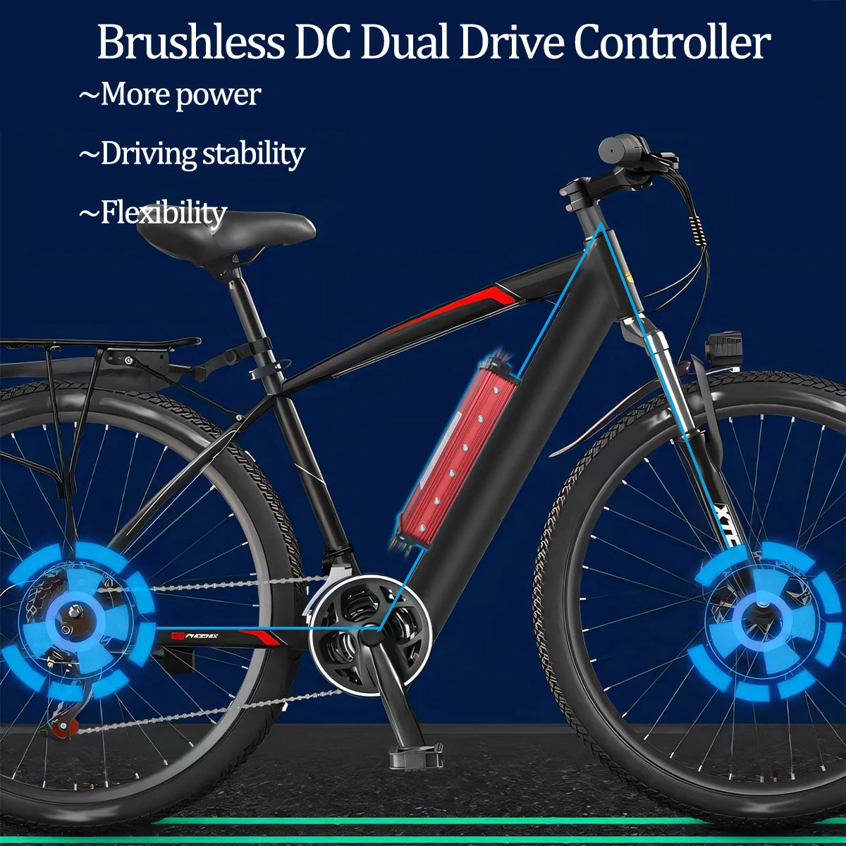 JRAHK 350W-2000W Dual-Drive BLDC Square Wave Controller Electric Bicycle Controller 36V-60V Dual Mode Electric Scooter Accessories