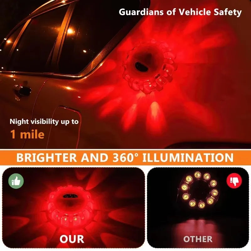 Feux de signalisation LED rechargeables par USB, balises de route, feux d'urgence, balise de sécurité routière, disque clignotant, balise magnétique