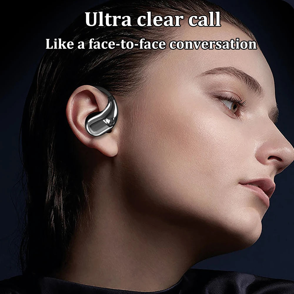 Bluetooth 5.4 Ear Hook Headphones TWS Wireless Earbuds HiFi Stereo Waterproof Headsets LED Display Long Standby Touch Earphones
