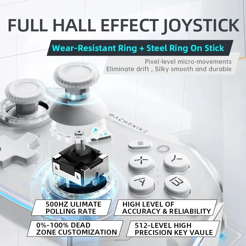 Mando de juegos inalámbrico Machenike, G5 Pro Elite, Hall Trigger Joystick, Mecha-Táctil, para Switch, PC, Android, IOS