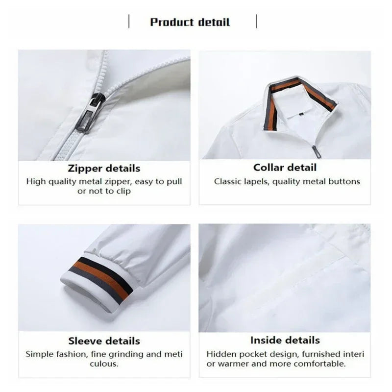 Men's high-end embroidered zipped jacket, luxurious and fashionable baseball top, casual outdoor sports, high quality, autumn