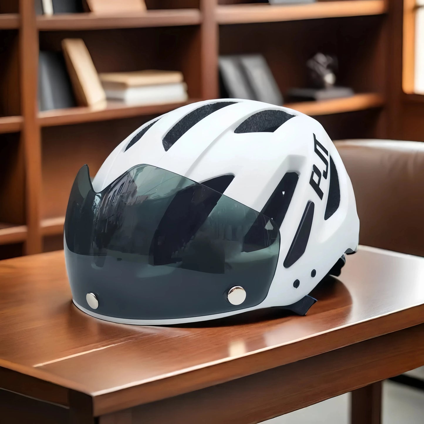 Casque vélo avec feu arrière LED USB rechargeable — lunettes de soleil intégrées, cyclisme route/VTT