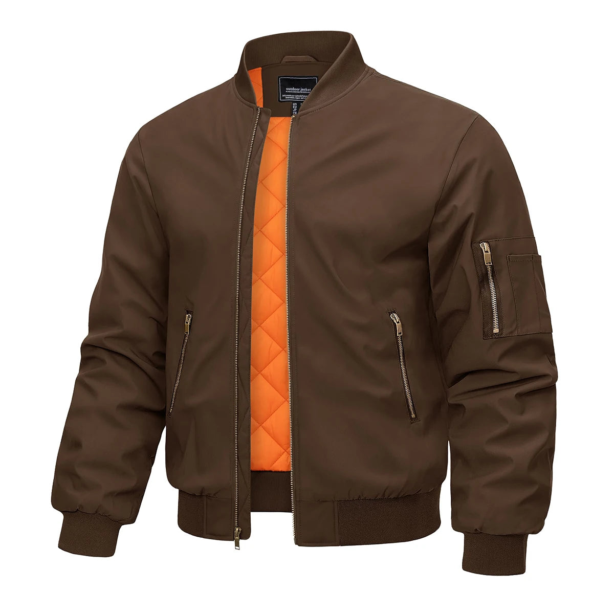 MAGCOMSEN Bomber jacket men's warm zip winter padded casual coat baseball windproof pilot varsity jackets