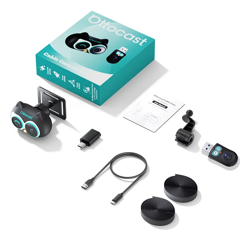 Adaptateur CarPlay Sans Fil Caméra Bébé — 1080P 150° Vision Nocturne Grand Angle