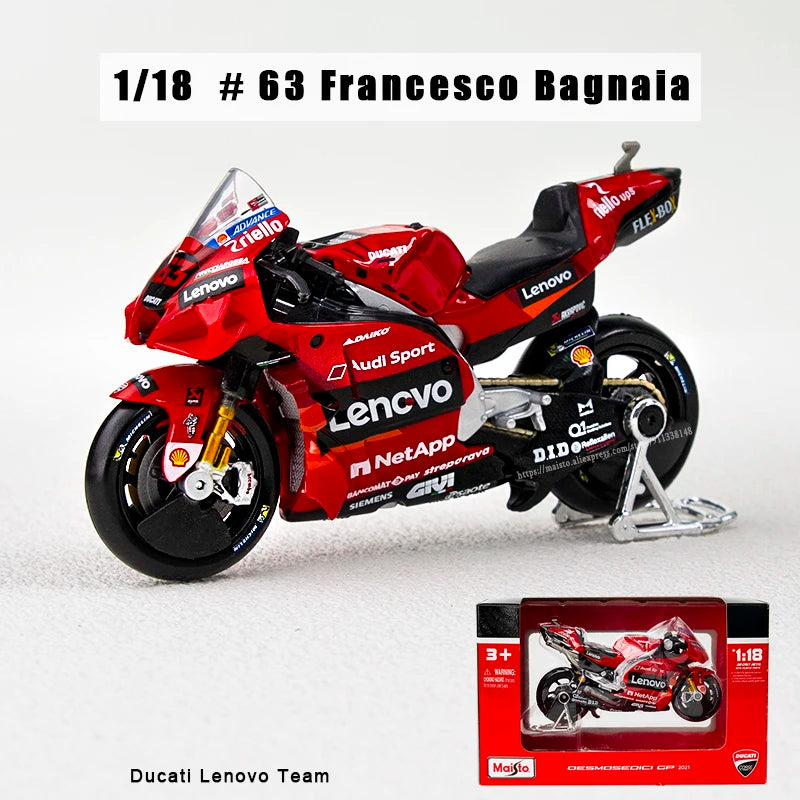Modèle réduit moto GP 1:18 — champion 2023, alliage moulé, collection, cadeau jouet