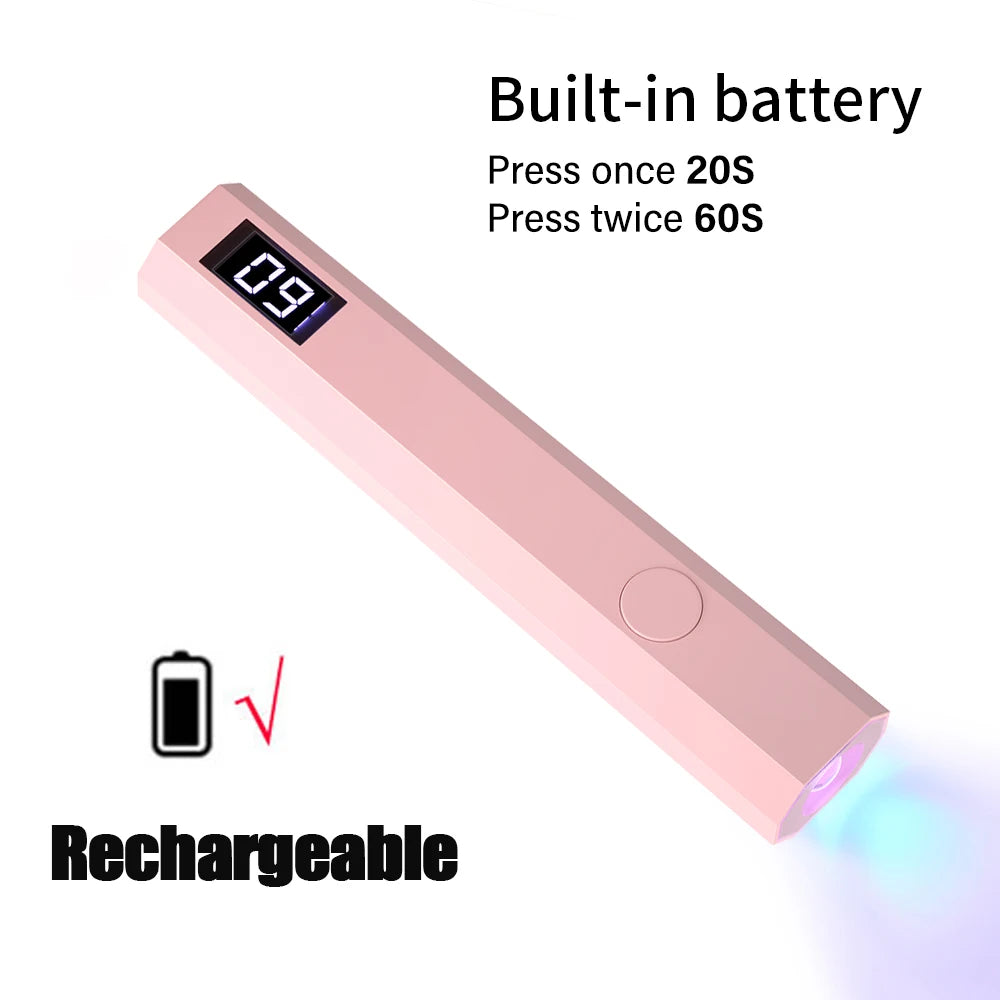 Mini lampe UV portable pour séchage des ongles en gel — séchage rapide, stylo photothérapie, salon à domicile