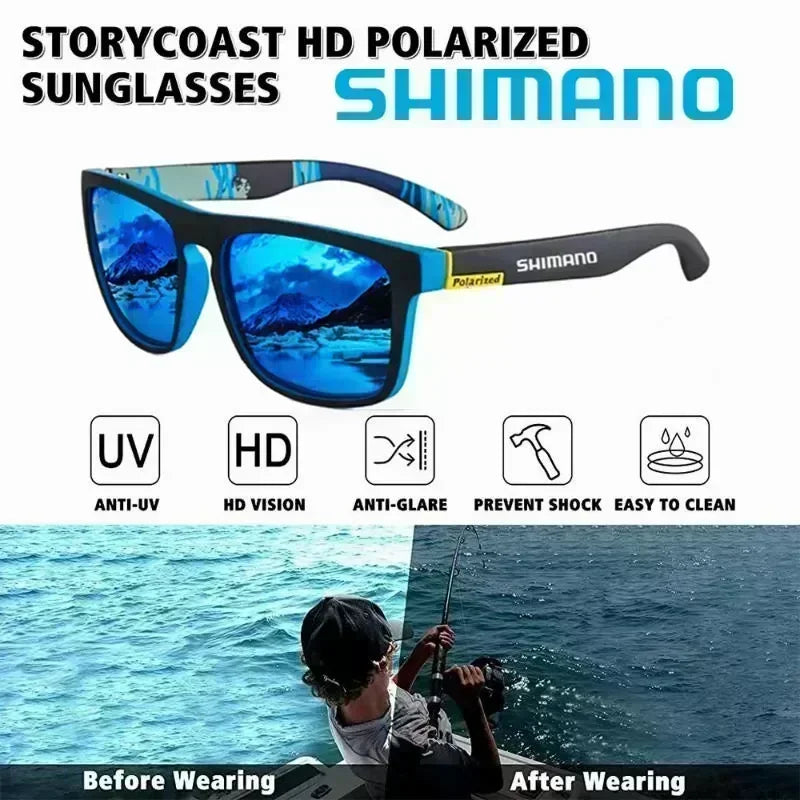 Lunettes de soleil polarisées Shimano, protection UV400 pour hommes et femmes, pour la chasse, la pêche, la conduite, le vélo, avec boîte en option