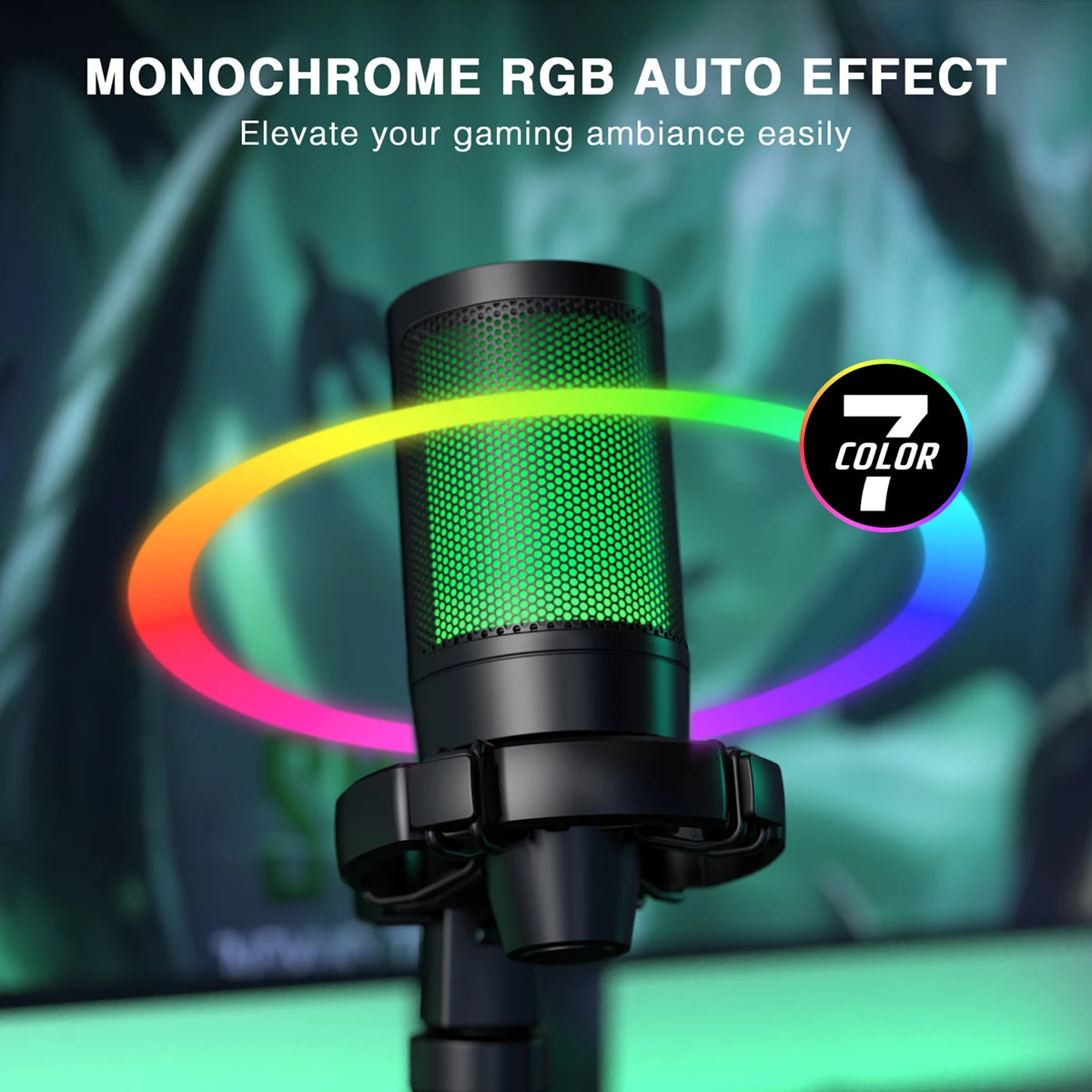 FIFINE AmpliGame A2 — Microphone USB Gaming RGB Sourdine Tactile Trépied PC & PS4/5