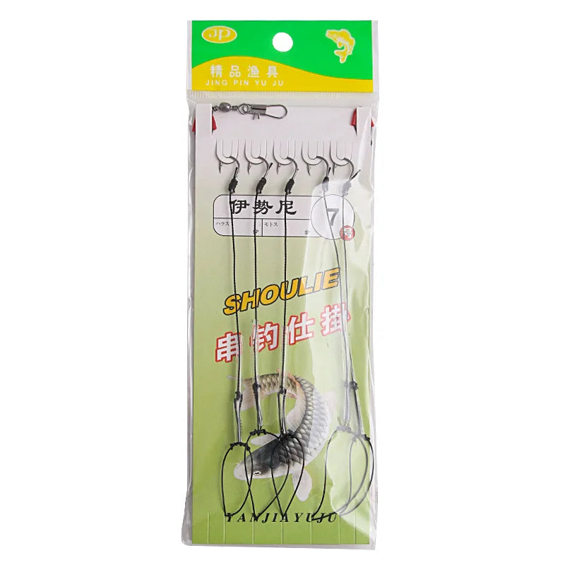 Crochets à cordes YUCONG 3 # -13 #   Hameçons de pêche en acier à haute teneur en carbone, hameçon simple pivotant, Combin 5 Haken barbelés et tranchants
